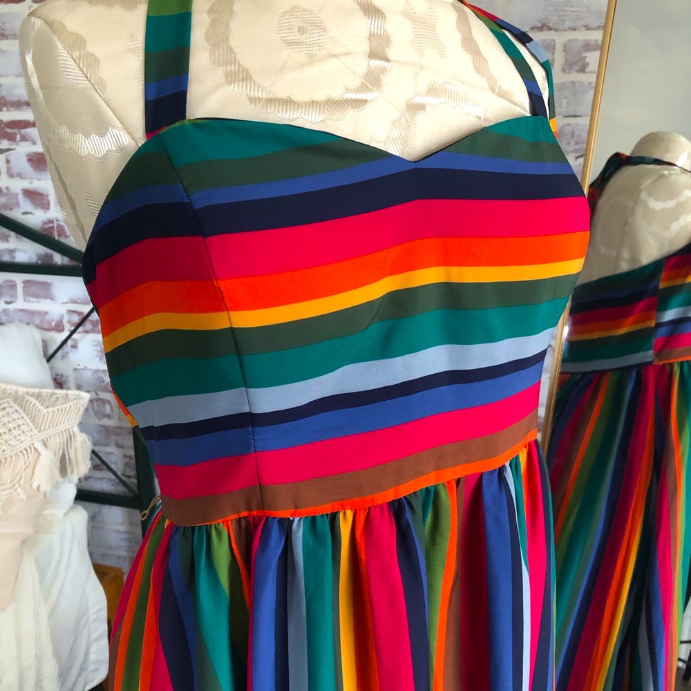 Magical ModCloth rainbow midi halter dress